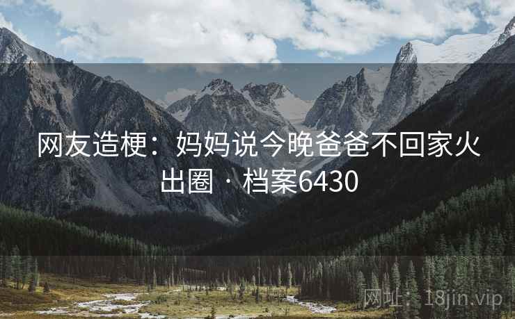 网友造梗：妈妈说今晚爸爸不回家火出圈 · 档案6430